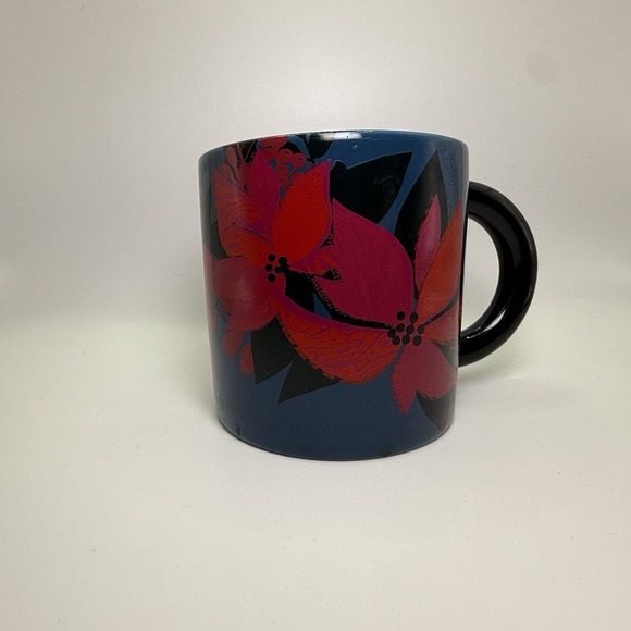 Starbucks Other - Starbucks 12 Oz. Floral Royal Blue Coffee Cup Mug 2021